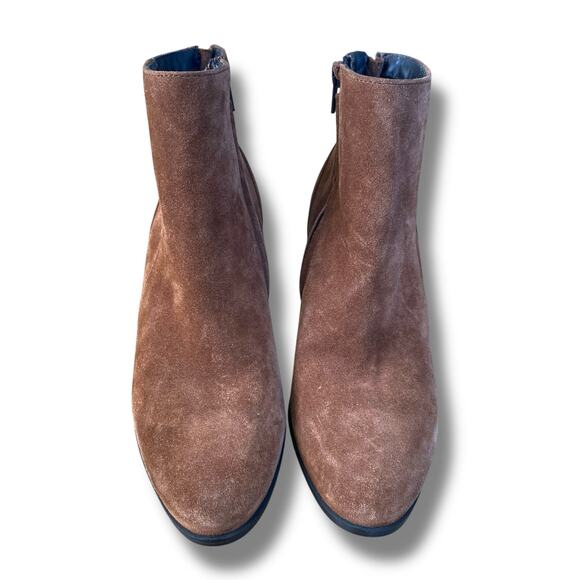 Paul Green Waterproof Suede Tassel Back Boots Brown US 8 UK 5.5 Block Heel - Picture 7 of 14